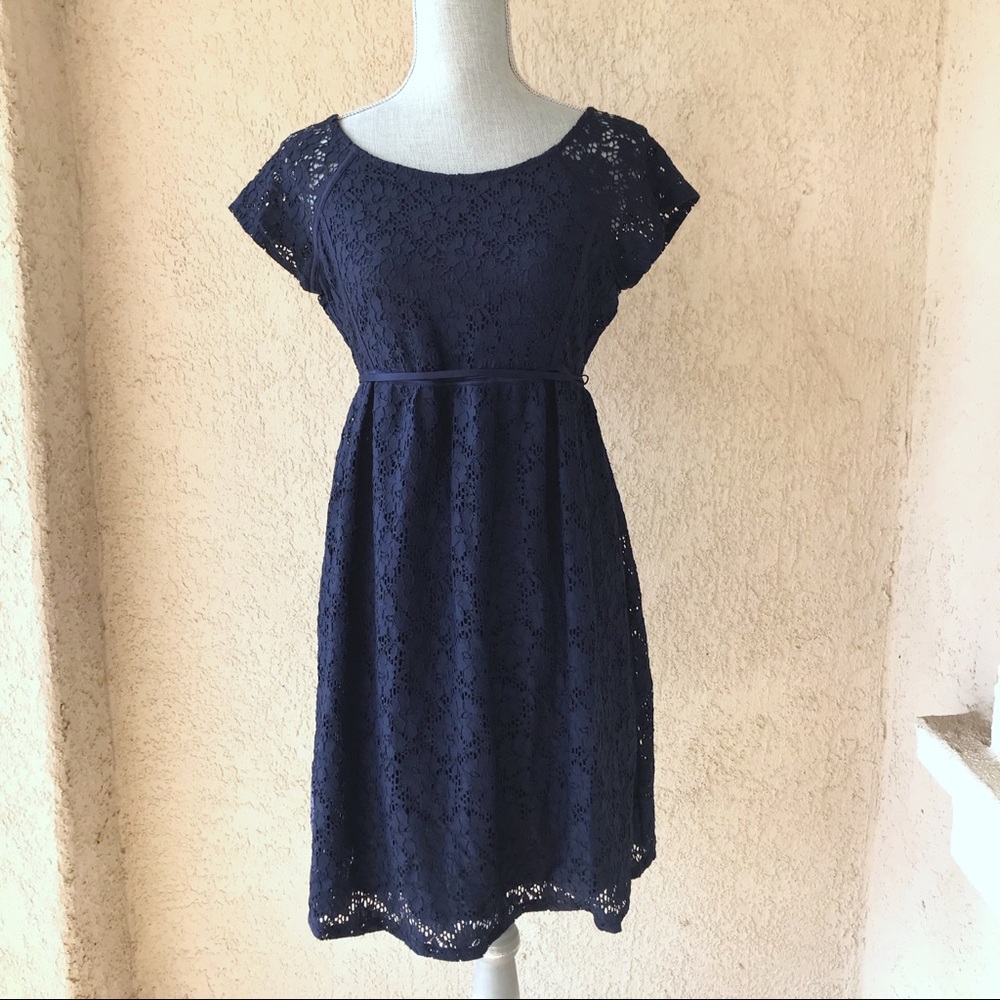 Motherhood Maternity Navy Blue Lace Dress Small